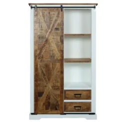 Garderobenschrank 110x190cm 'Country' Akazie weiß & braun