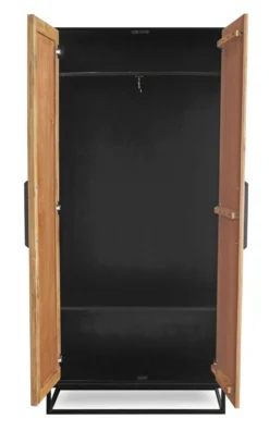 Garderobenschrank 88x190cm 'Namibia' Eiche & Mango schwarz