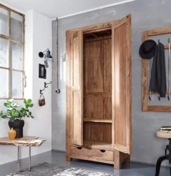 Garderobenschrank 90x205cm 'Oxford' Sheesham massiv