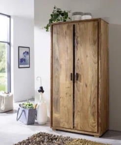 Garderobenschrank 88x180cm 'Sadar' Akazie massiv