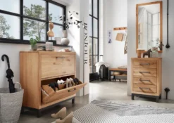 Garderobenset 5-tlg. 'Lima' Kernbuche massiv