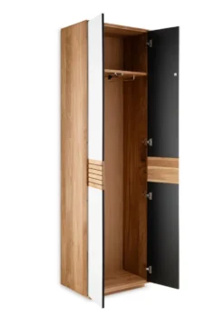 Garderobenset 6-tlg. "Trentino" Wildeiche & Glas weiß
