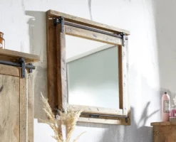 Garderobenspiegel 90x68cm 'Railroad' Mango & Eisen