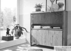 Highboard 130cm 'Genua' Akazie gebürstet