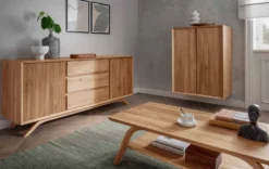 Highboard 80cm hängend oder stehend 'San Diego' Wildeiche geölt massiv stehend