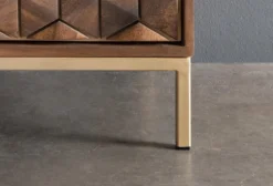 Highboard II 99x139cm "Assuan" Mango & Metall goldfarbig WZ-0462