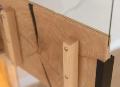 Highboard inkl.Beleuchtung 83x147cm 'Triest' Wildeiche massiv Glas