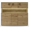 Highboard inkl.Beleuchtung 165x145cm 'Monza' Wildeiche geölt