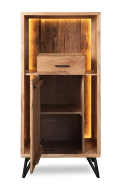 Highboard inkl.Beleuchtung 72x150cm 'Hunter' Akazie massiv