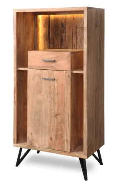 Highboard inkl.Beleuchtung 72x150cm 'Hunter' Akazie massiv