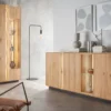 Highboard inkl. Beleuchtung 92x130cm 'Sienna' Wildeiche geölt