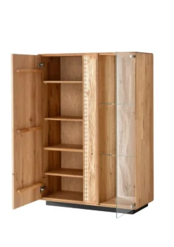 Highboard inkl. Beleuchtung 92x130cm 'Sienna' Wildeiche geölt