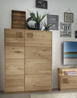 Highboard m.Holztüren 103x145cm 'Monza' Wildeiche geölt