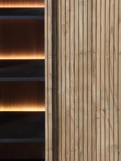 Highboard mit Beleuchtung 118cm 'Atlantic' Akazie massiv