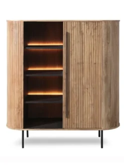 Highboard mit Beleuchtung 118cm 'Atlantic' Akazie massiv