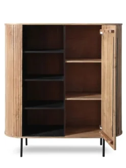 Highboard mit Beleuchtung 118cm 'Atlantic' Akazie massiv