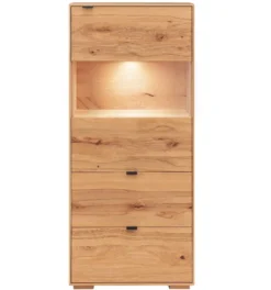 Highboard mit Beleuchtung 60x140cm 'Montana' Kernbuche geölt