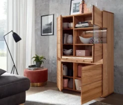 Highboard rechts 103x152cm "Berlin" Kernbuche geölt