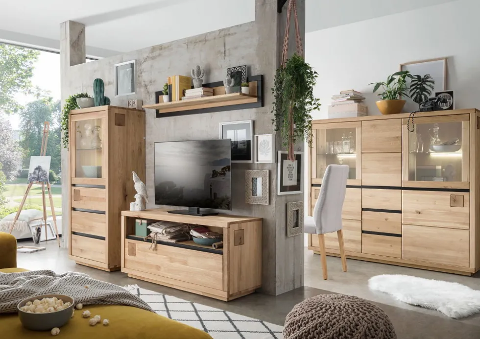Highboard 166x148cm "Bergamo" Wildeiche geölt WZ-0159