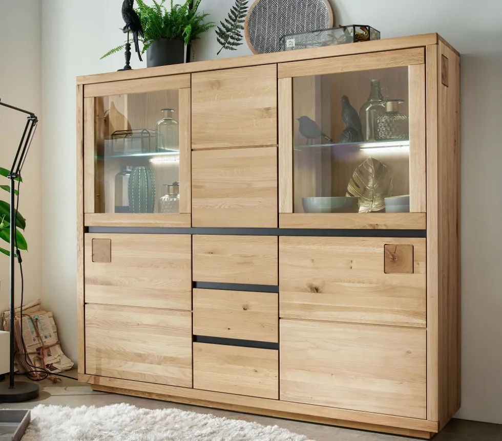 Highboard 166x148cm "Bergamo" Wildeiche geölt WZ-0159