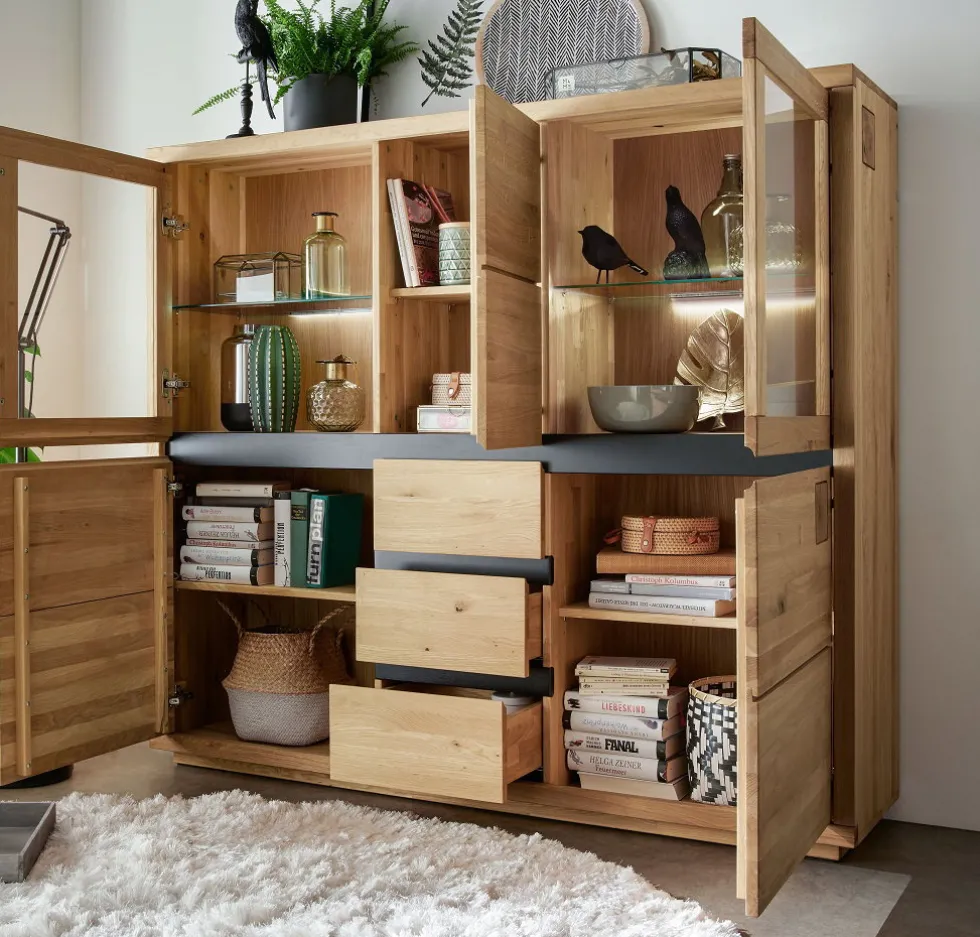 Highboard 166x148cm "Bergamo" Wildeiche geölt WZ-0159