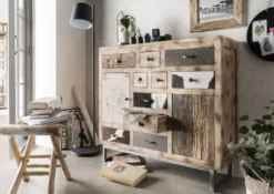 Highboard 115x103cm 'Bombay' Mango & Eisen