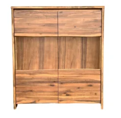 Highboard 131x147cm 'Dakar' Akazie massiv lackiert Glas