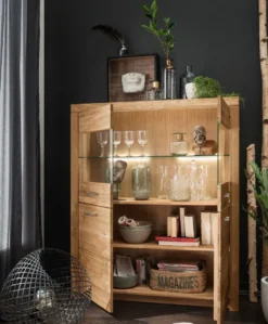 Highboard 118x141cm "Dover" Wildeiche geölt WZ-0169