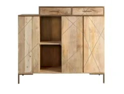 Highboard 145x132cm 'Houston' Mango natur & goldfarbig