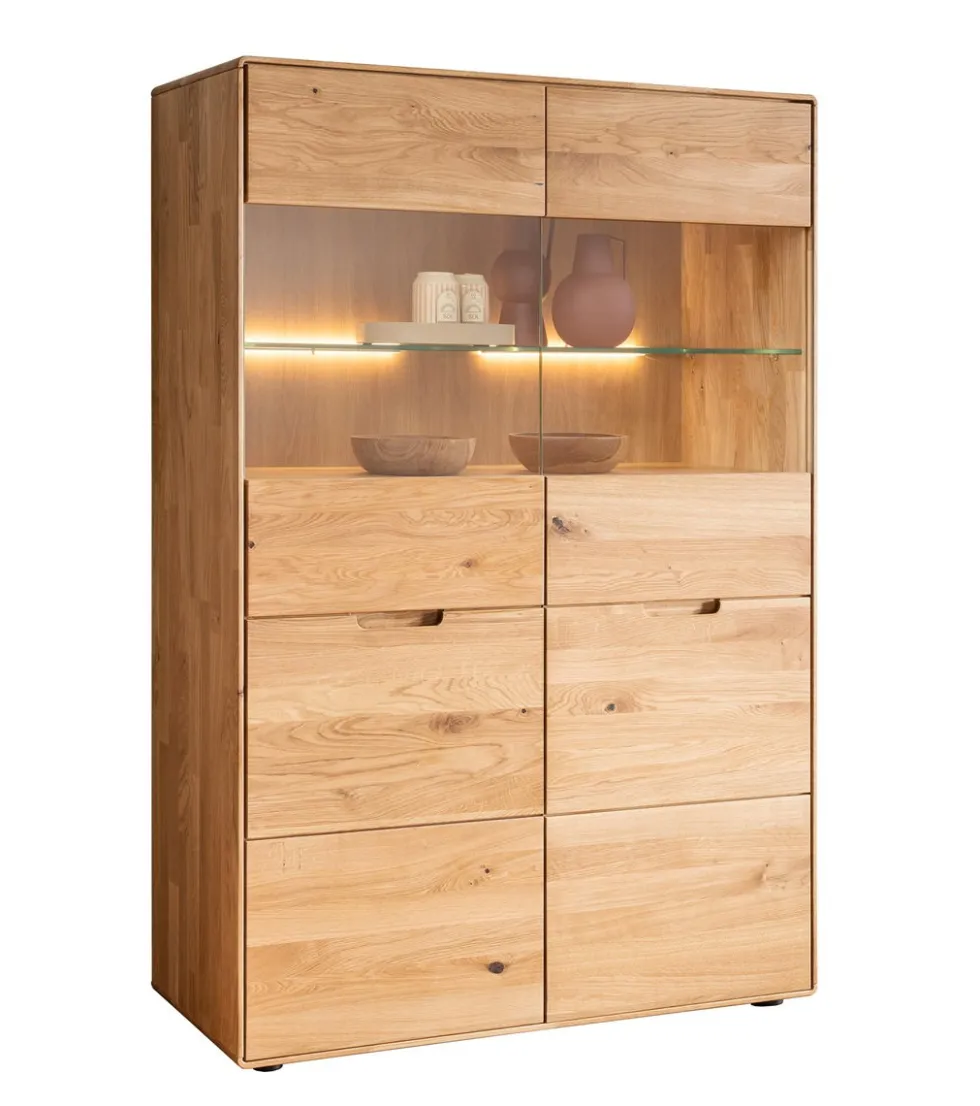 Highboard 100x149cm "Kent" Wildeiche massiv