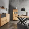 Highboard 165x145cm 'Malaga ' Wildeiche verschiedene Variationen möglich schwarz lackiert
