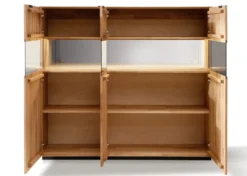 Highboard 165x145cm 'Malaga ' Wildeiche verschiedene Variationen möglich schwarz lackiert