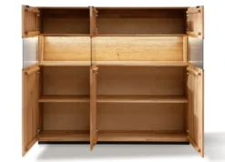 Highboard 165x145cm 'Malaga ' Wildeiche verschiedene Variationen möglich schwarz lackiert