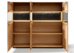 Highboard 165x145cm 'Malaga ' Wildeiche verschiedene Variationen möglich schwarz lackiert