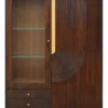 Highboard 120x160cm 'Marvello' Mango mahagoni & Metall goldfarbig Glastür