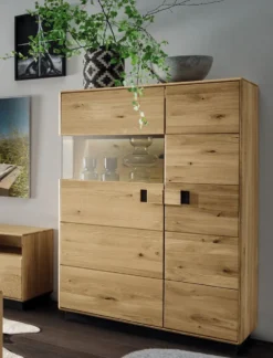 Highboard 96x140cm 'Montreal' Wildeiche geölt