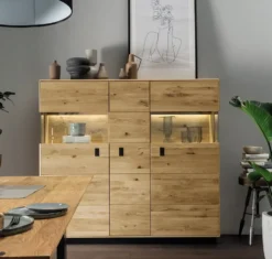 Highboard 154x140cm 'Montreal' Wildeiche geölt