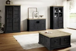 Highboard 95x131cm 'Mumbai' Mango natur & schwarz