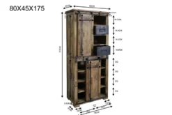 Highboard 80x175cm 'Railroad' Mango Holz & Eisen
