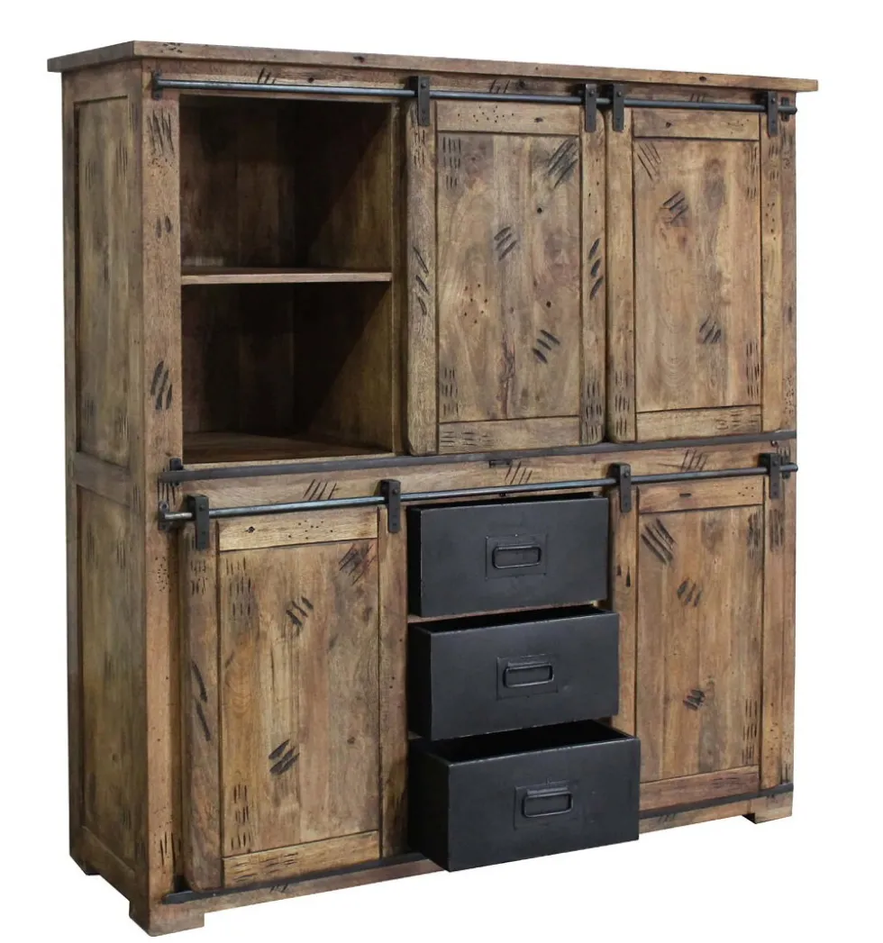 Highboard 150x160cm 'Railroad' Mango & Eisen