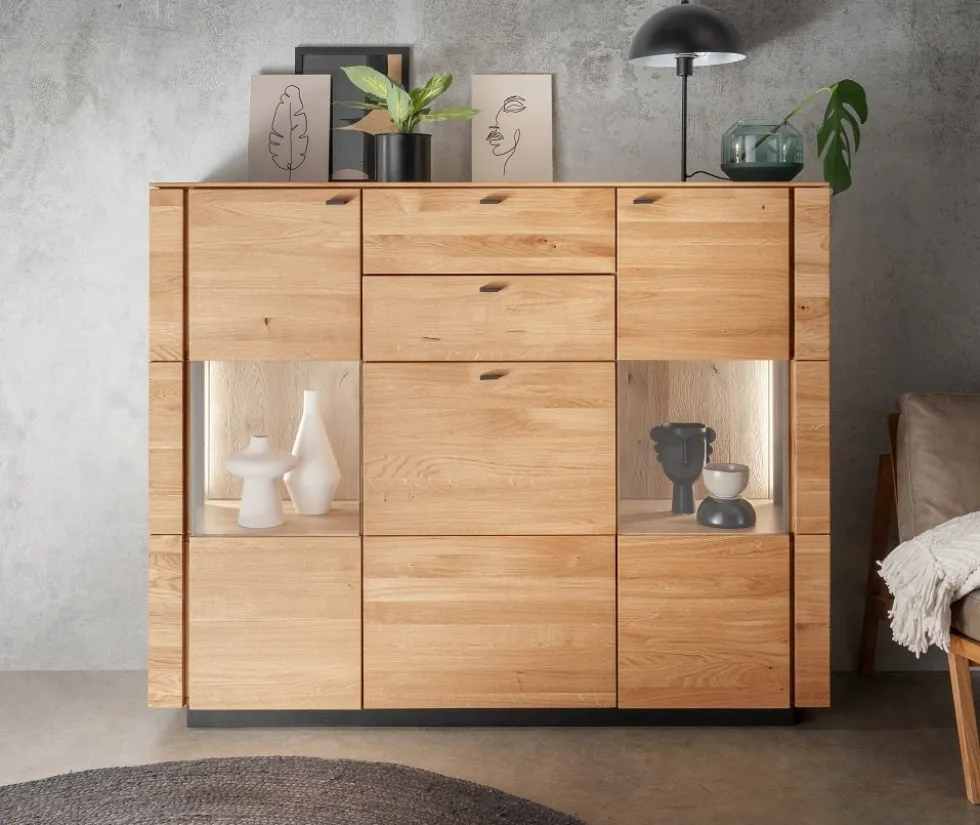 Highboard 157x127cm "Savona" Wildeiche geölt