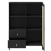 Highboard 100x136cm 'Seattle' Kiefer massiv schwarz