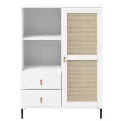 Highboard 100x136cm 'Seattle' Kiefer massiv weiß