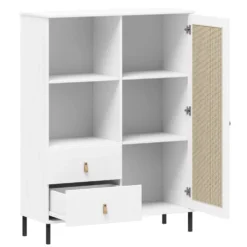 Highboard 100x136cm 'Seattle' Kiefer massiv weiß