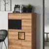 Highboard 100x151cm "Zarah" Wildeiche geölt Glas links