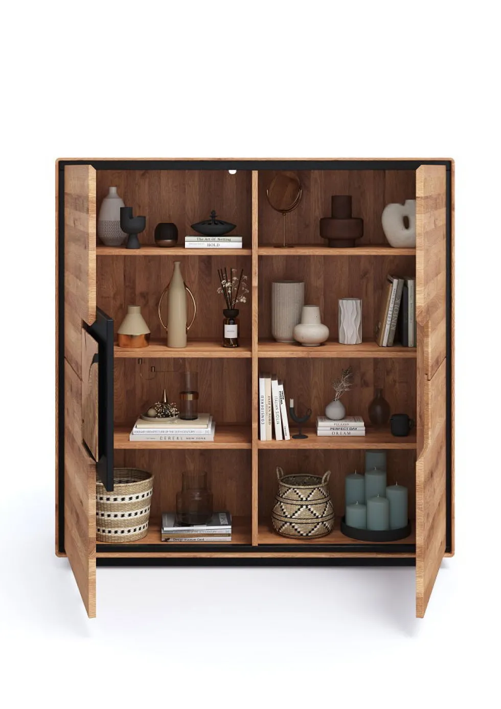 Highboard 129x125cm "Zarah" Wildeiche geölt