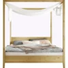 Himmelbett verschieden Breiten 'Jana' Kiefer massiv laugenfarbig 140x200cm
