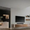Hängeelement 180cm 'Locarno II' Nussbaum massiv & MDF creme