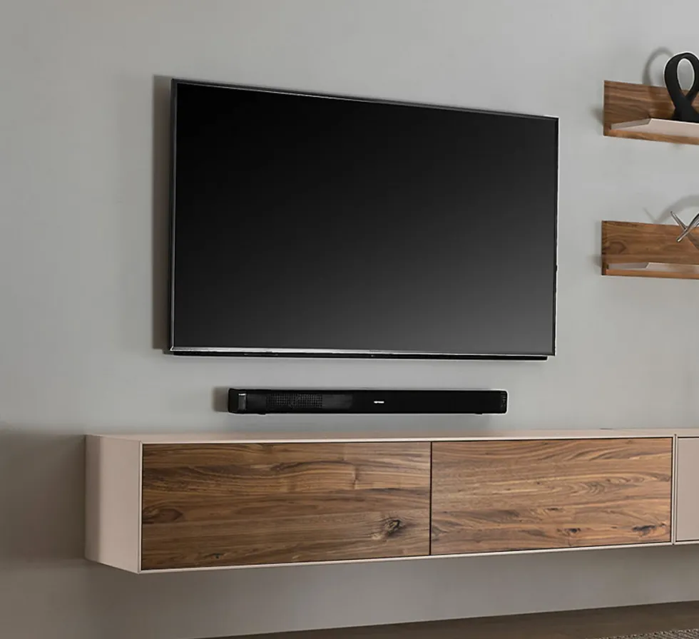 Hängeelement 180cm 'Locarno II' Nussbaum massiv & MDF creme