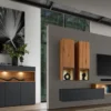 Hängeelement 140cm 'Locarno' MDF anthrazit mit Schubkasten